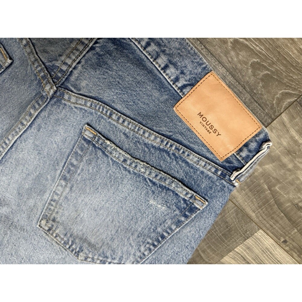 Moussy Light Blue Distressed High-Rise Jean Shorts - Picture 7 of 9